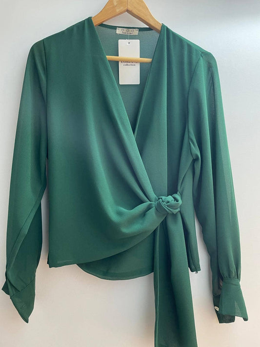 Elegant Green Wrap blouse