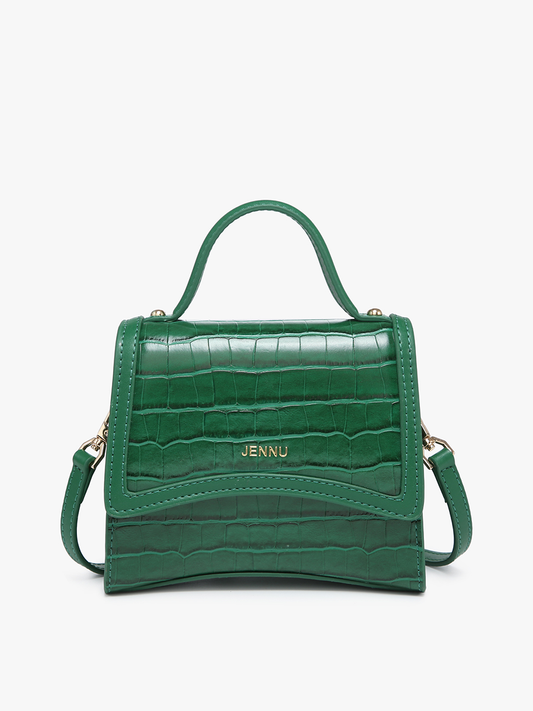 Green Crocodile Mini Crossbody w/ Handle