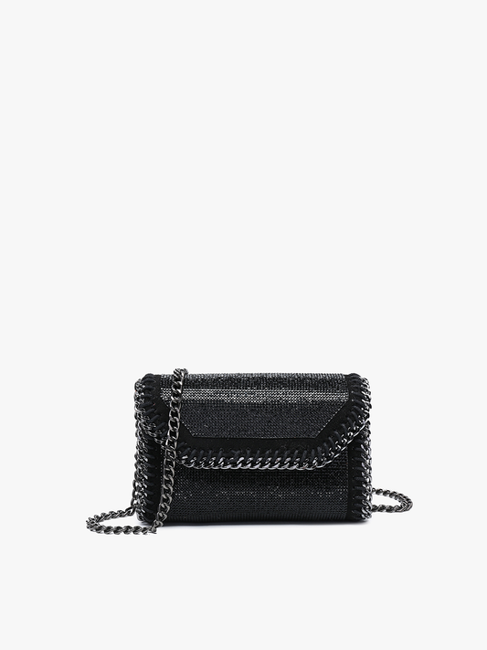 Colette Chain Detailed Crossbody: Black